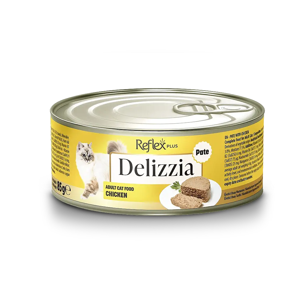Reflex Plus Delizzia Kıyılmış Tavuklu Yetişkin Kedi Konservesi 85 gr