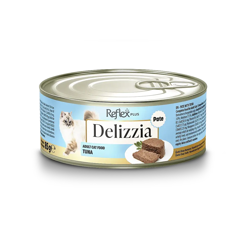 Reflex Plus Delizzia Kıyılmış Ton Balıklı Yetişkin Kedi Konservesi 85 gr