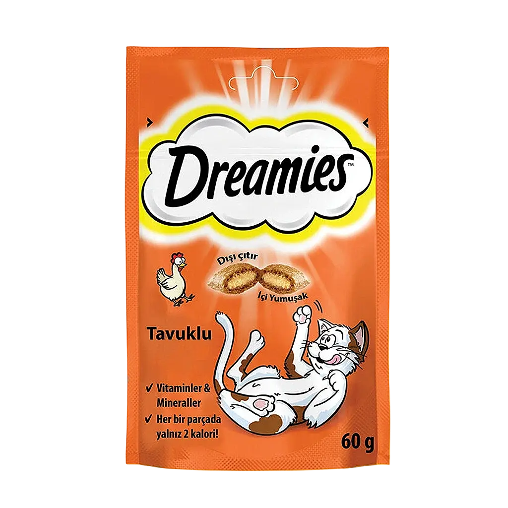 Dreamies İç Dolgulu Tavuklu Kedi Ödül Bisküvisi 60 gr