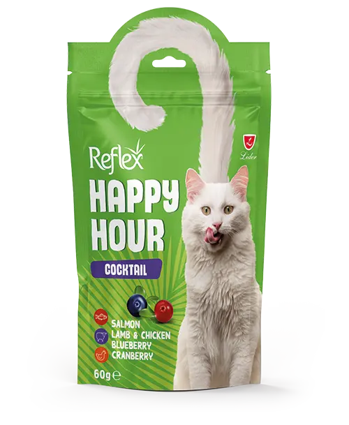 Happy Hour / Cocktail Somon, Kuzu & Tavuk, Yaban Mersinli & Kızılcık Tüm Destekleyici Faydalar Bir arada 60 Gr