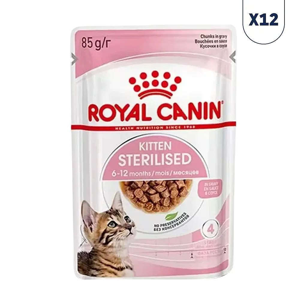 Royal Canin Kitten Gravy Sterilised Kısırlaştırılmış Yavru Kedi Konservesi 85 gr 12'li