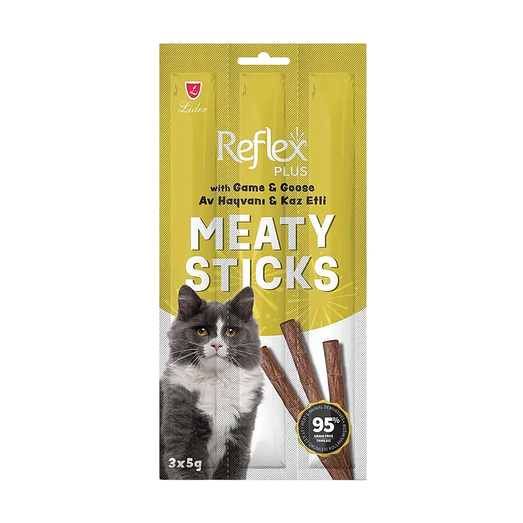 Reflex Av Hayvanlı ve Kaz Etli Tahılsız Kedi Ödül Çubuğu 15 gr (3'lü