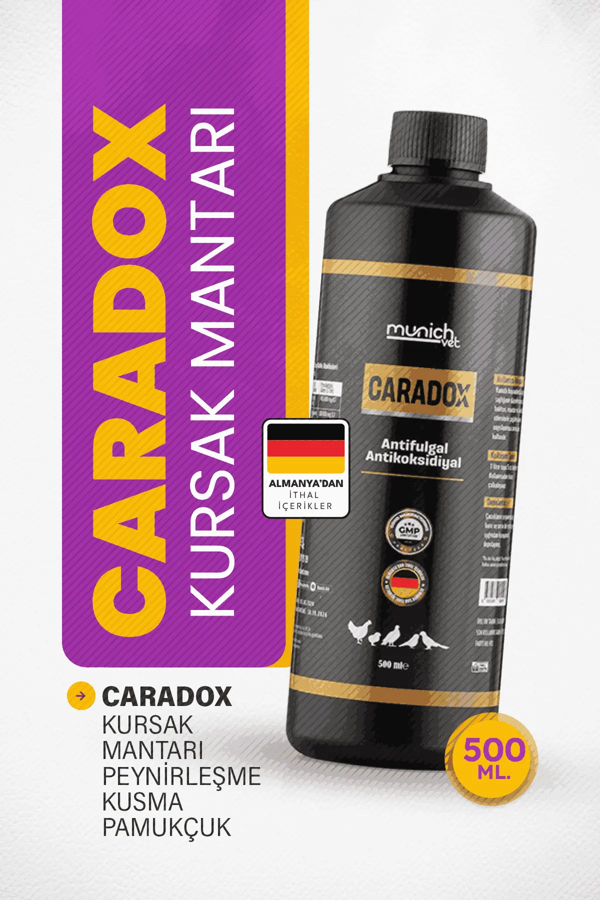 Munich Vet Caradox Kursak Mantarı Peynirleşme Pamukcuk Ürünü 500 ml
