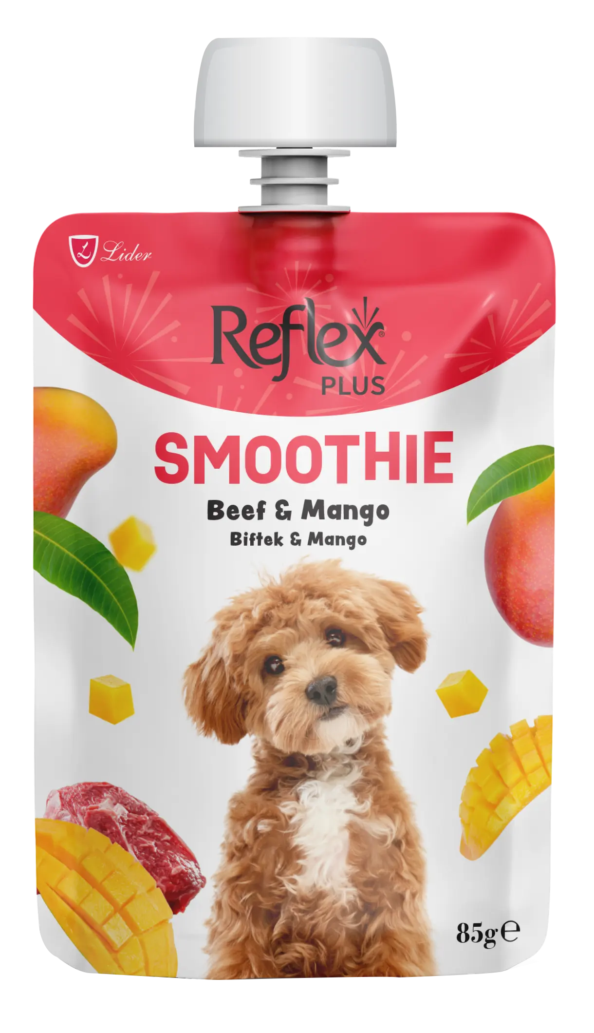 Smoothie / Biftekli ve Mangolu Yetişkin Köpek Sıvı Ödül Maması 85 Gr